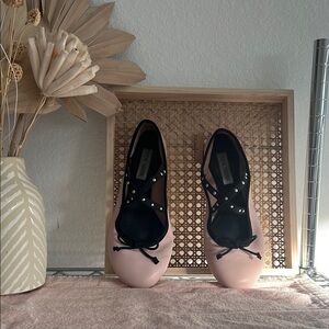 Steve Madden Pink and Black Studded Flats